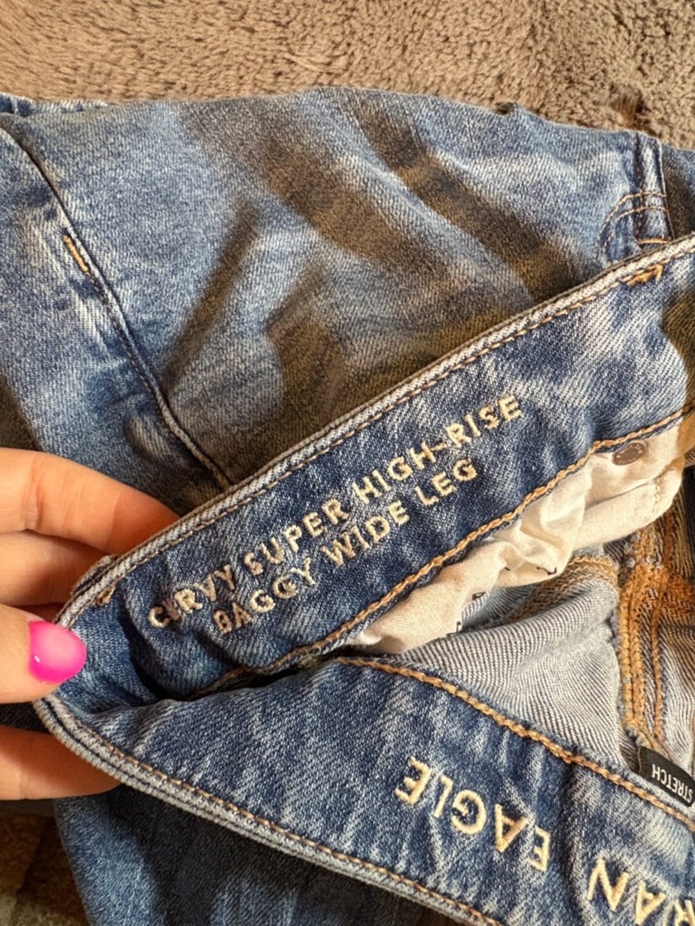 American Eagle Wide Leg Cargo Jeans Size 4 - Picture 4 of 6